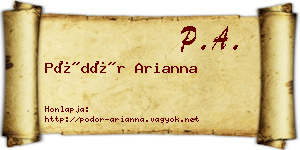 Pödör Arianna névjegykártya